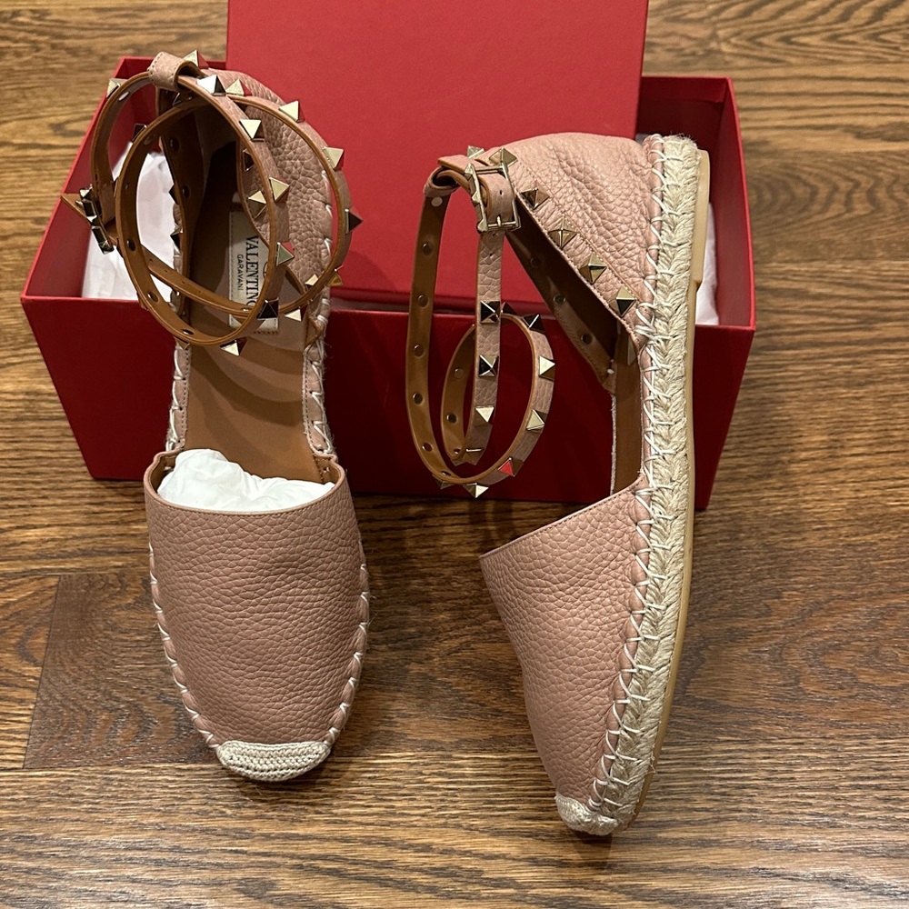 Valentino Garavani Women's Blush Studded Espadrilles